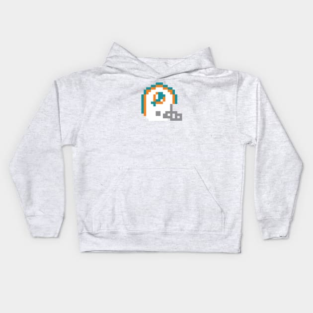 8 Bit Miami Dolphins Helmet Kids Hoodie by N8I